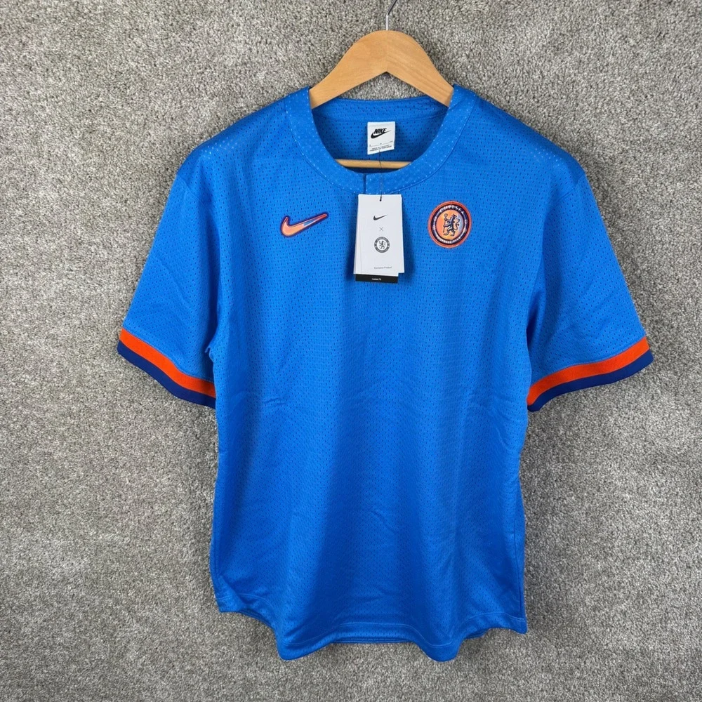 Nike Chelsea FC Baseball Jersey Mens Small Blue Orange FQ3416-435‎ NEW